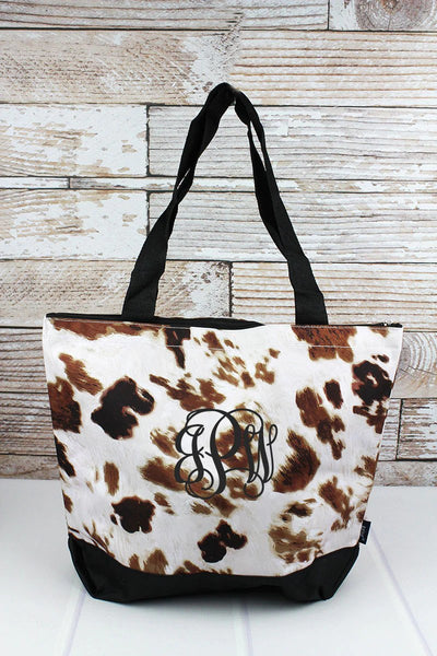 Cow Print Tote Bag - Personalized/Monogrammed