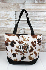 Monogram Cow Print Handbag, Monogrammed Vegan Leather Hobo, Personalized Hobo Bag, Monogrammed Satchel, Ellie