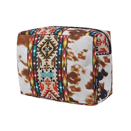 Tribal Cow Large Cosmetic Bag - Personalized/Monogrammed