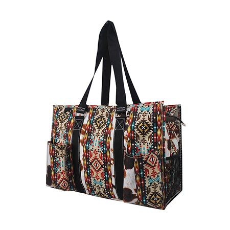 Tribal Cow Small Utility Tote/Tote Bag - Personalized/Monogrammed